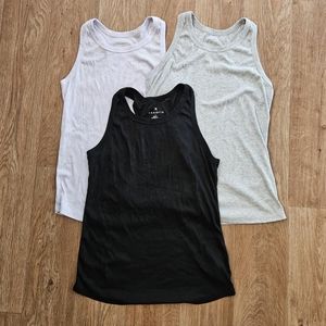 3 PACK Danskin Ribbed Racer Back Tank Tops
